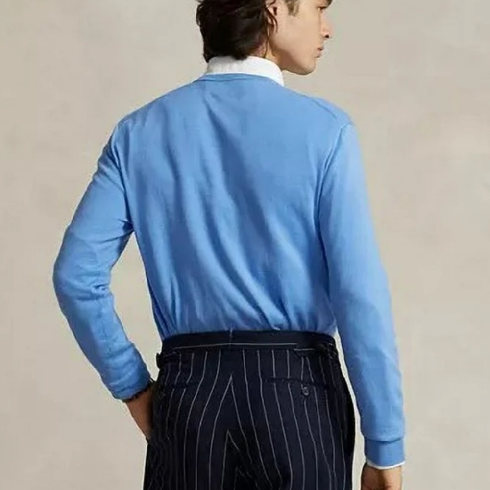 Ralph Lauren Blue V-Neck Sweater - Picture 11 of 11